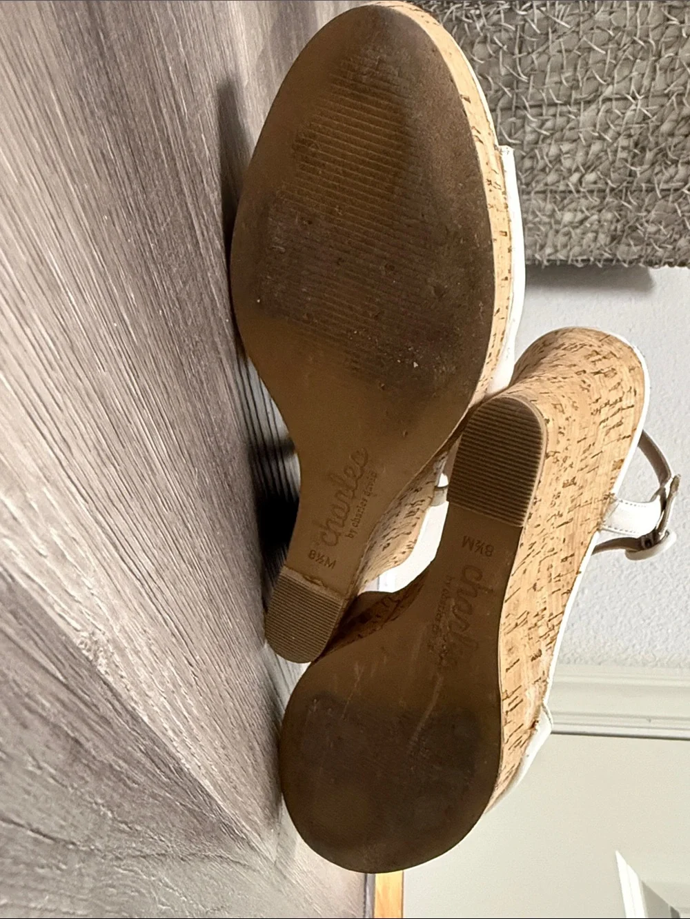 Charles By Charles David White Open-Toe Strappy Heels 8.5